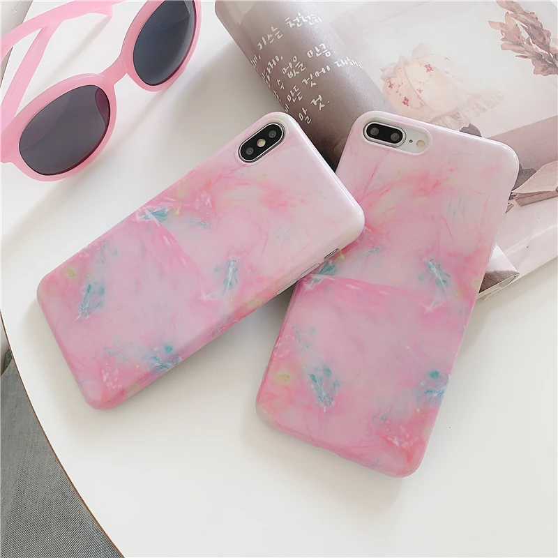 3CPizai розовый мраморный матовый чехол мягкий для iPhone XS MAX XR X 7 8 Plus | Мобильные