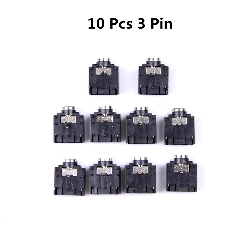 

10 Pcs 3 Pin PCB Mount Female 3.5mm Stereo Jack Socket Connector Right Angle PCB Mounting
