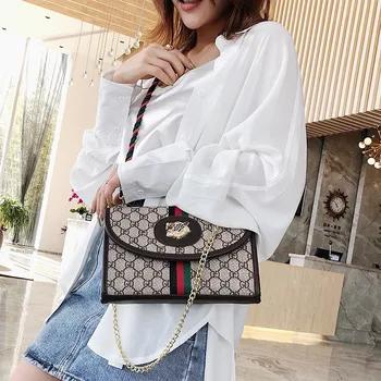 

2020New Tiger Flip Chain Bag Retro Print Shoulder Messenger Fashion Shoulder Strap Bag