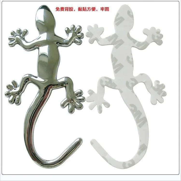 Большой Размеры Gecko бампер Стикеры s металлический автомобиль Стикеры Gecko King стерео отпечатанные по уникальному и творческий бампер Стикеры s золотого и серебряного цвета