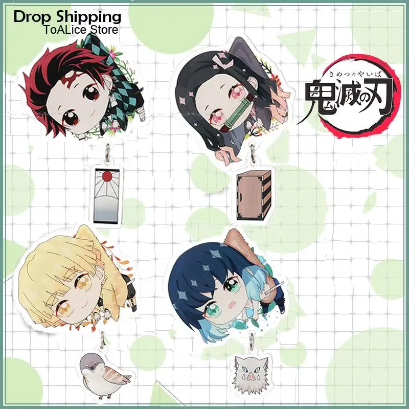 Оптовая продажа 4 шт. Kawaii аниме брелок демон убийца Kimetsu no Yaiba косплей реквизит