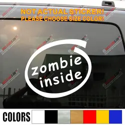 Зомби внутри Забавный автомобиля Стикеры Наклейка виниловая бампер грузовик окно высечки, выберите ваш размер и цвет