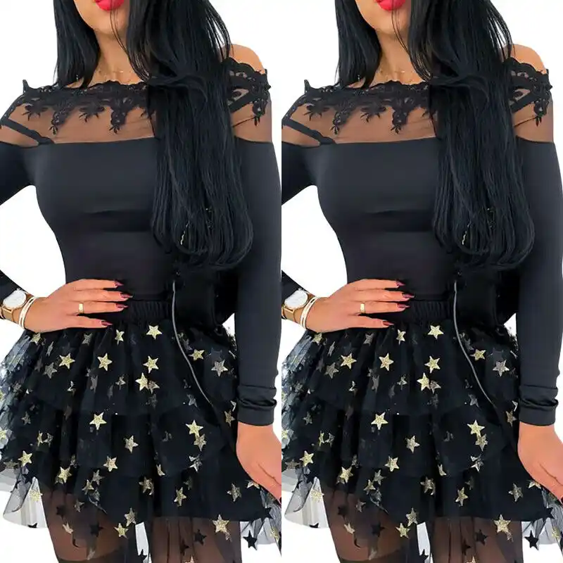 ladies black bardot tops