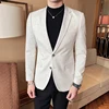 High Quality Mens Slim Fit Blazer Business Casual Blazer Suit Jacket Spring Luxury Beige Club DJ Stage Clothers Terno Masculino ► Photo 2/6