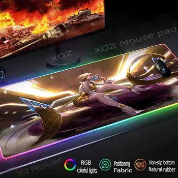 

XGZ Anime Sexy Locomotive Girl Custom Large RGB Mouse Pad Black Lock-edge Computer Desk Speed Natural Rubber Non-slip Xxl