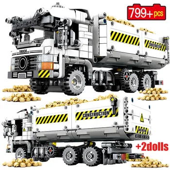 

City Engineering Mechanical Earthmoving Vehicle Building Blocks Technic Truck Car Figures Bricks Education Toys for Boys