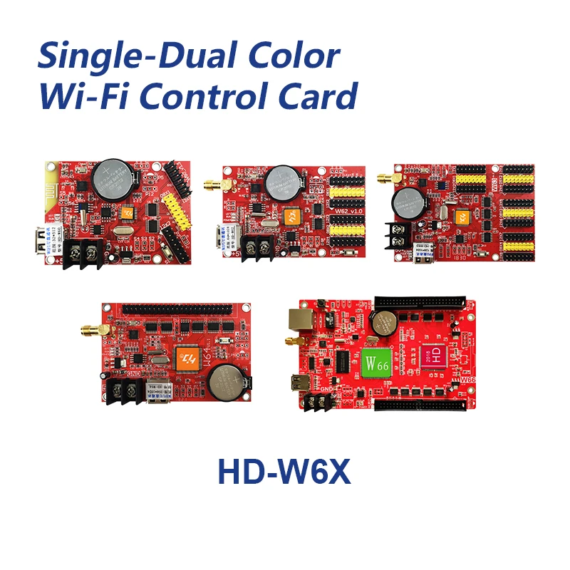 Huidu HD W60 HD W62 HD W63 HD W64 HD W66 Wifi и u-дисковые порты 1024*32~ 2048*512 одноцветная Двухцветная светодиодная карта управления дисплеем