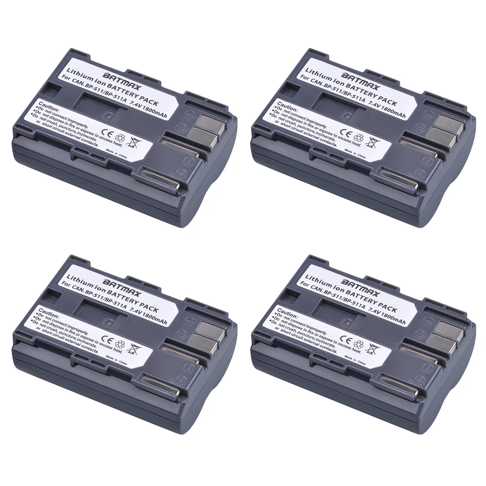 Аккумулятор 4X светодиодный BP 511 511A BP511 BP511A двойное зарядное устройство USB для Canon EOS