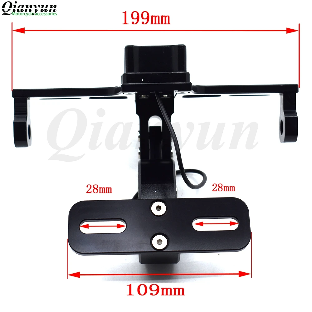 Универсальный CNC алюминиевый мотоцикл регулируемый угол номерной знак кронштейн для Kawasaki ZXR400 GPZ500S EX500 NINJA500 ER-5 W800