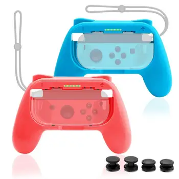 

Anti-Scratch Hand Grip Gamepad Protective Skin Cover with Rubber Pads/Straps/Caps Case for Nintend Switch NS Joystick Controller