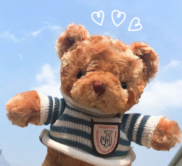 Teddy bear multi-color optional Father's Day gift plush toy sweet cute girl sleep pillow graduation dolls J05