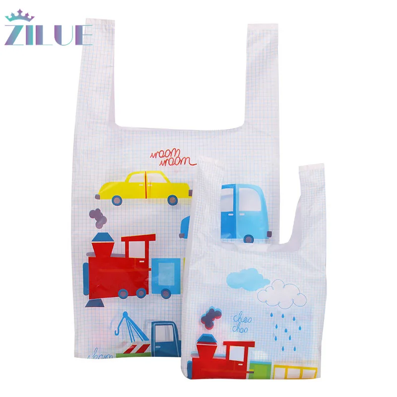 Zilue100pcs ручная пластиковая подарочная сумка тканевая сумка для хранения покупок с ручкой вечерние свадебные пластиковые игрушки торт детские подарочные пакеты