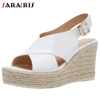 

SARAIRIS Platform Open Toe Back Strap High Wedges Sandals Women Casual Dress Sandals Ladies Shoes