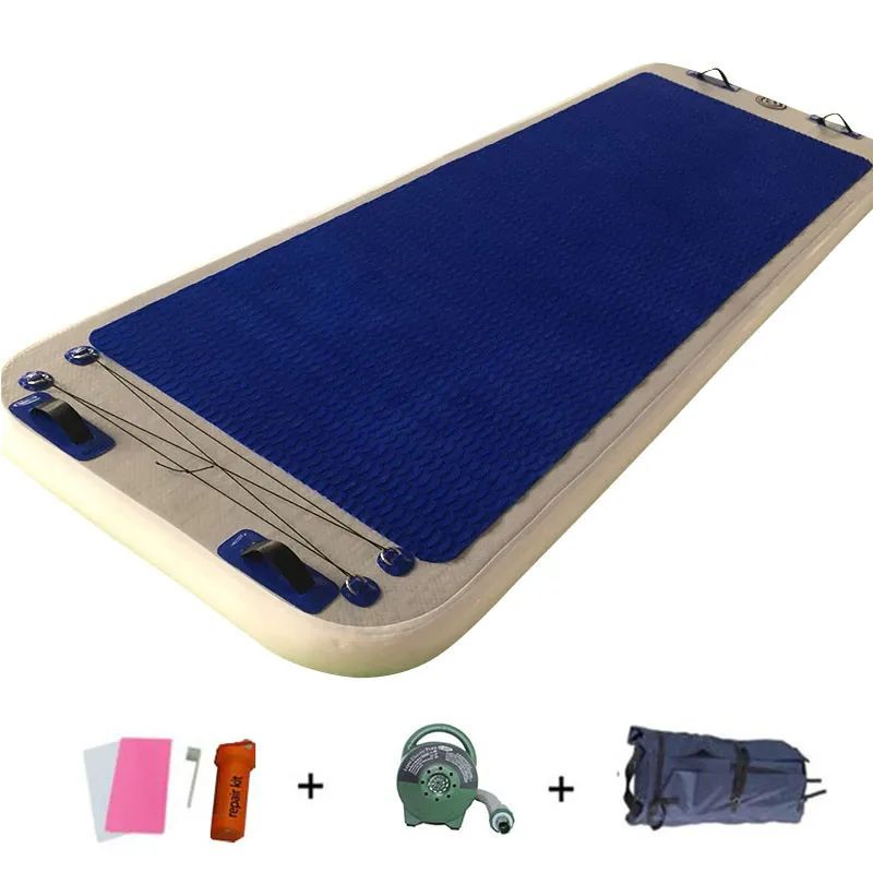 

2x1x0.1m Inflatable Floating Non-slip Yoga Mat for Water Fitness Exercise Gym Gymnastics Mat Yoga Mats Pad Air Tumbling Track