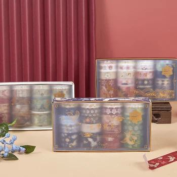 

20pcs/Set Exquisite Hand-Painted Luxury Vintage Washi Tapes Bronzing Masking Tapes Journal Album Gift Decorative Stickers H6157