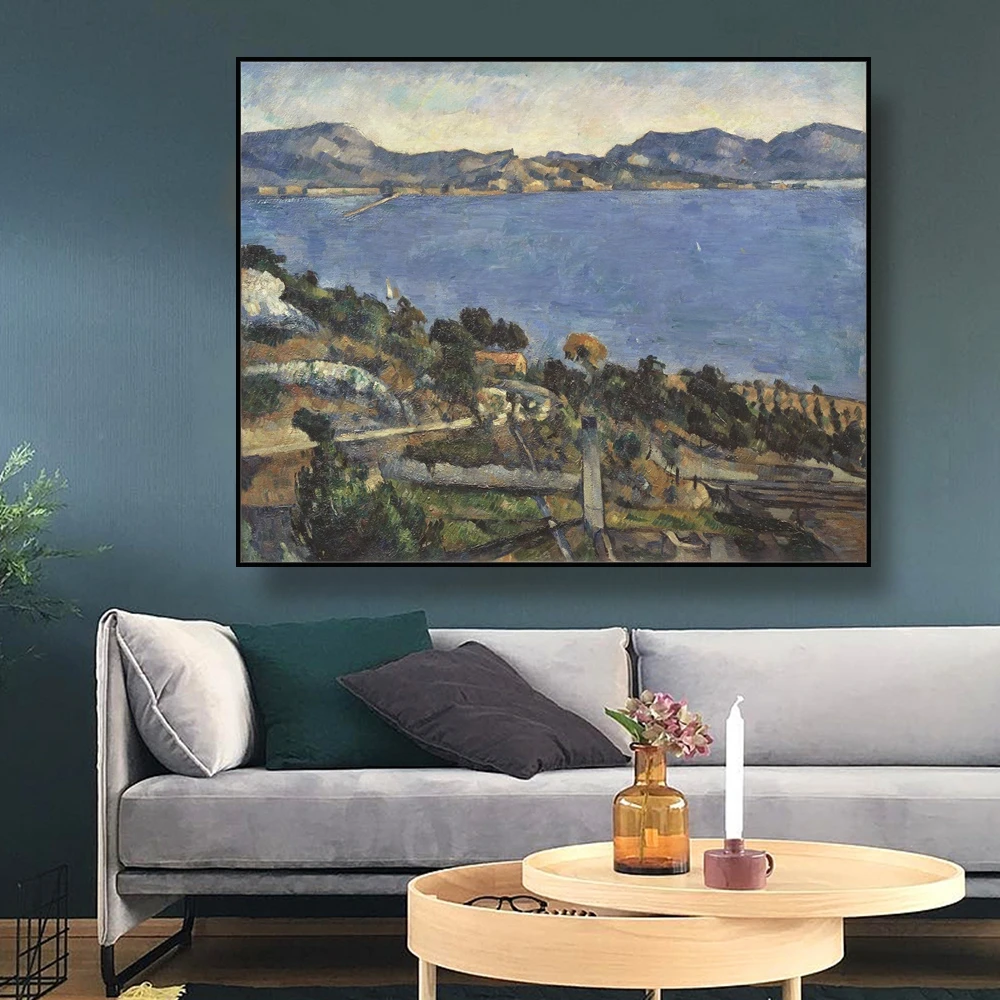 

Cassisy Canvas Art Oil PaintingView Of The Bay Of MarseillesCezanne Poster Wall Decor Modern Home Decoration For Living room