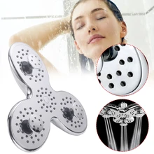 

Bathroom Top Shower Head Petal Shape 3 Functions Modes Head Pressure Nozzle Rainfall Jetting Spa Abs Chrome Adjustable Shower