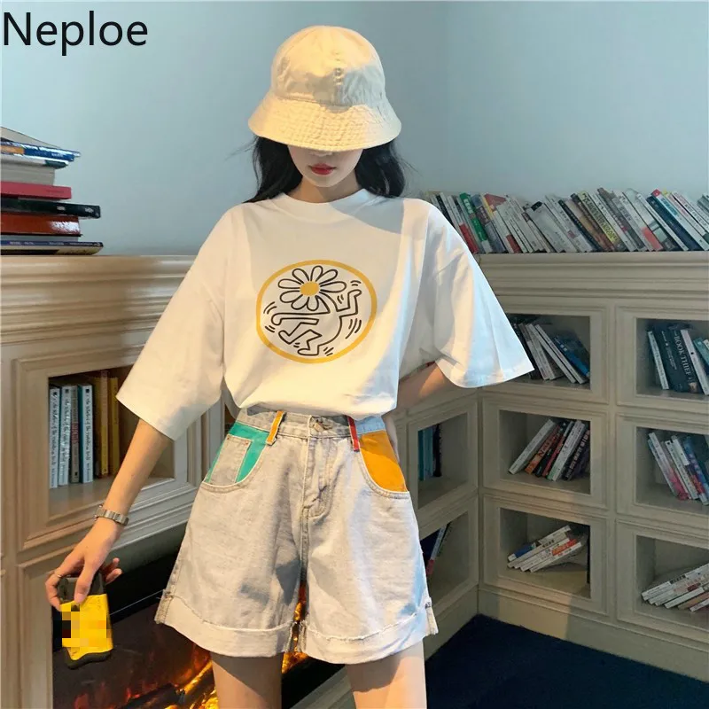 Neploe летний женский костюм из 2 предметов с круглым вырезом и коротким рукавом