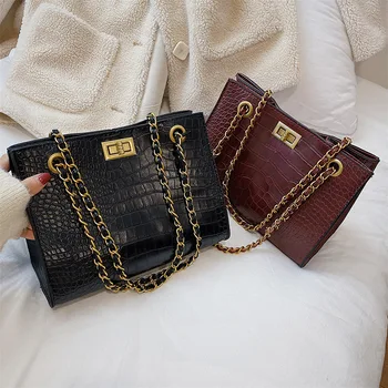 

Retro stone bag girl 2019 autumn and winter new Korean version of 100 lap texture oblique bag fashion chain single shoulder bag