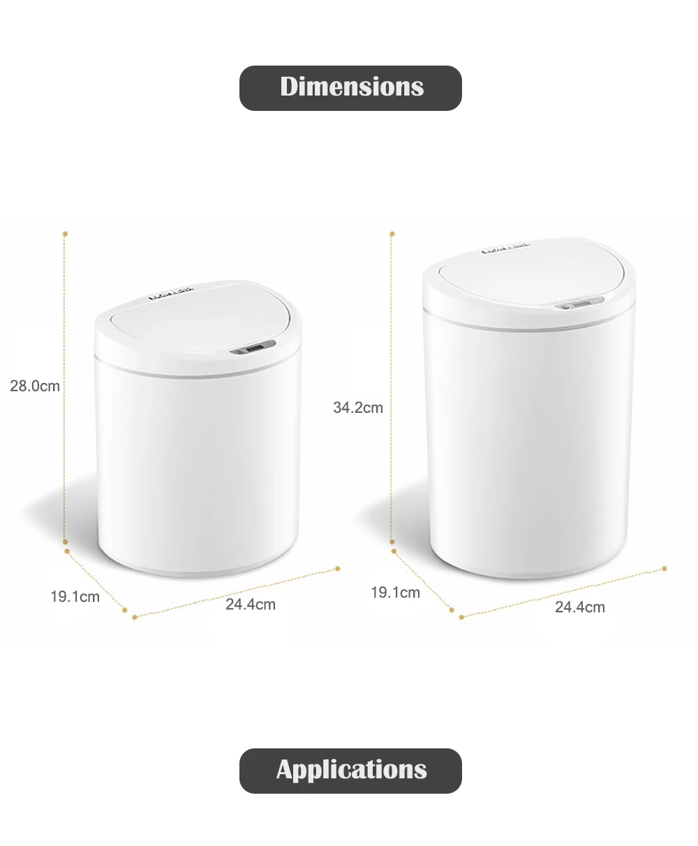 Intelligent Induction Trash Can No Contact for Kitchen Living Room Bathroom