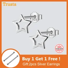 Trusta новые женские 925 пробы серебряные ювелирные изделия крошечные серьги в форме звезды подарок девочкам детям DS68