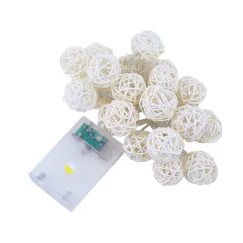 

2017 Super Deal 2.2M 20 LED Warm White Rattan Ball LED String Lighting Holiday Christmas Wedding Party Curtain Decoration Lights