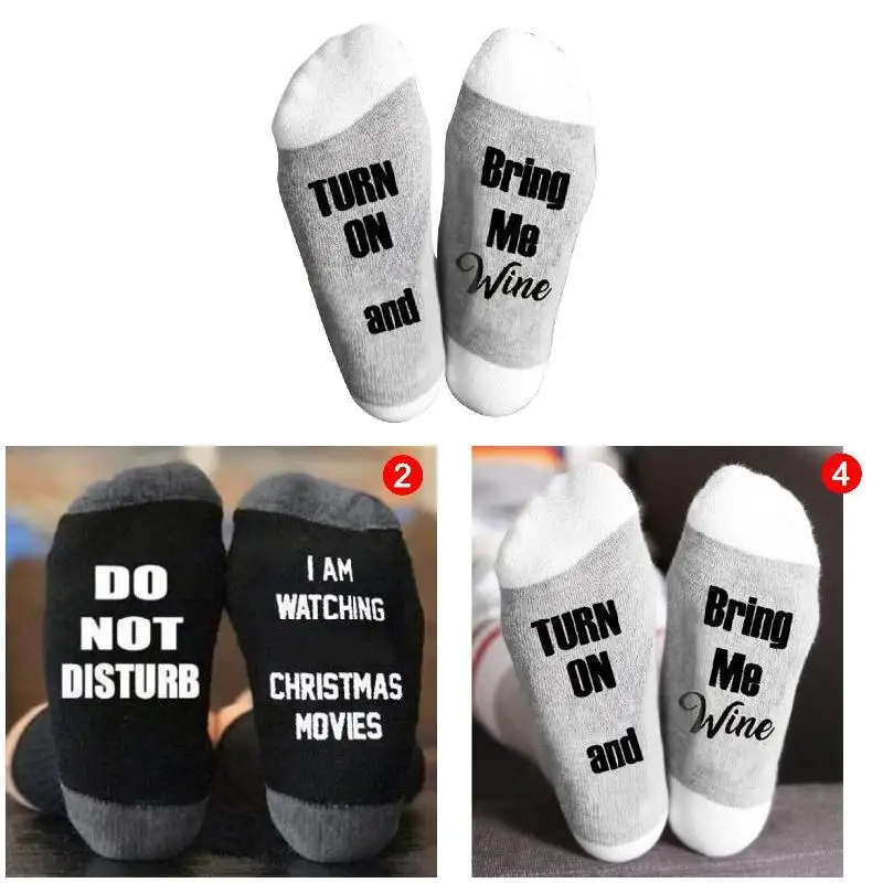 Новинка; 1 пара; женские мягкие хлопковые носки с рождественскими буквами; сезон осень-зима; теплые удобные носки; коллекция года; модные подарочные носки