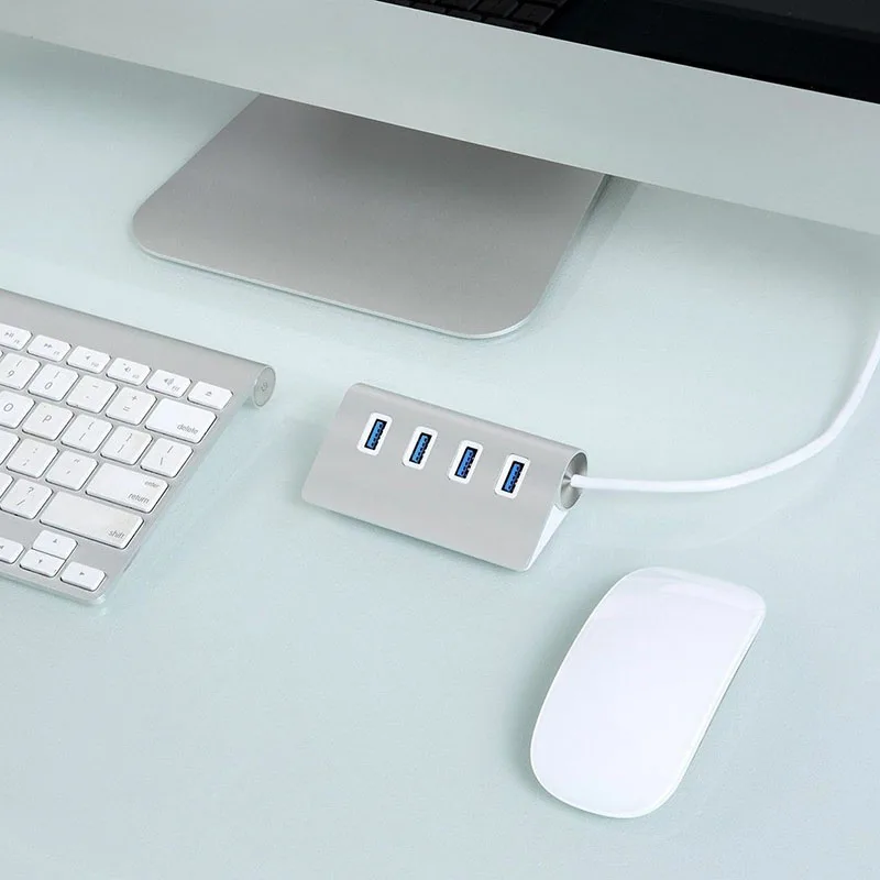 Аксессуар USB приспособление для ступицы 3,0 высокоскоростной ПК 4 порта ноутбук Серебро Алюминий передача мульти скорость