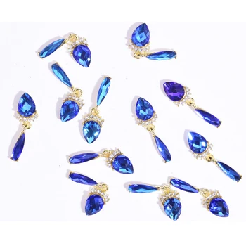 

10Pcs 3D Nail Art Decoration Rhinestone Crystal Gems Charms Jewelry Flower Pendant Chain Pearl 2020 NEW Pendant Chain Zircon