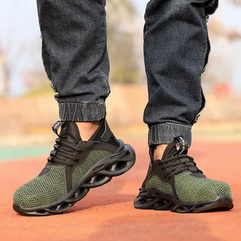 

Lightweight Men Safety Shoes Steel Toe Work Shoes For Men Breathable Work Safety Boot 2020 Puncture-Proof Comfortable Sneakers