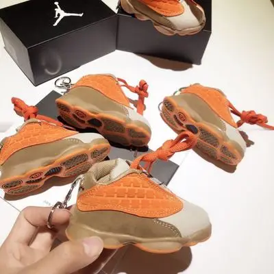 a shoe DIY Jordan 1 Ретро OG 3D кроссовки большой кожаный брелок для обуви сумка Подвеска Пара Кукла аксессуар - Цвет: a shoe