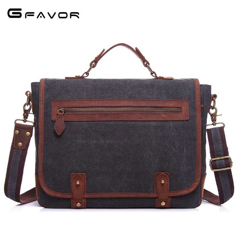 

SOURCE Canvas Bag MEN'S Handbag Retro Men's Bag Canvas And Leather Briefcase Hand Crossbody Bag
