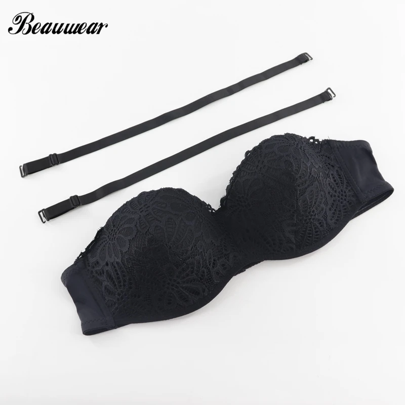 Beauwear Demi силиконовая чашка с полоской против скольжения цветочное кружевное сексуальное нижнее белье Топ Европейский размер 40B 40C 42B 42C 44B 44C 46B 46C