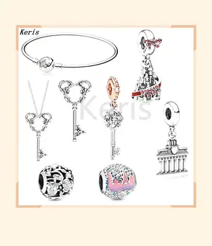 

2019 autumn disne parks s925 silver new mouse key mi. Holiday castle. Animal Kingdom Glamor Female Original DIY Bracelet Beads