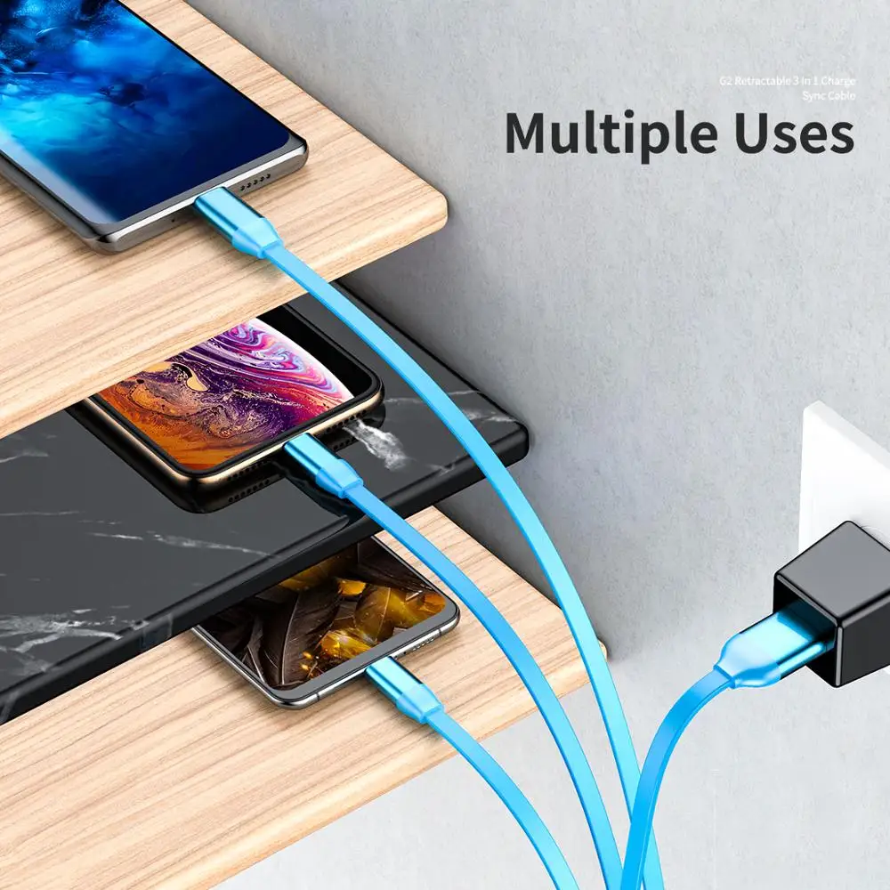 Rock 3 в 1 USB кабель для мобильного телефона Micro usb type C кабель зарядного устройства для iPhone зарядный кабель Micro USB провод для быстрой зарядки