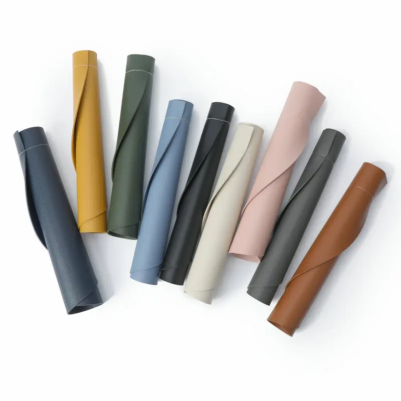 Elegant PU Leather Semicircle Table Mats - Waterproof & Oil-proof Insulation Pads