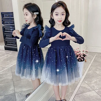 

ACE LOVEGirls Dresses Long Sleeve Princess Baby Girls Tutu Dresses Tulle Mesh Short Dress Kids Dress Party Dress Children Dress