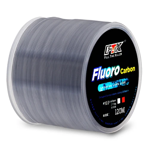 120M Fluorocarbon Coating Fishing Line 0.20mm-0.60mm 7.15LB-45LB Carbon Fiber Leader Line Fishing Lure Wire Sinking Line Japan gray