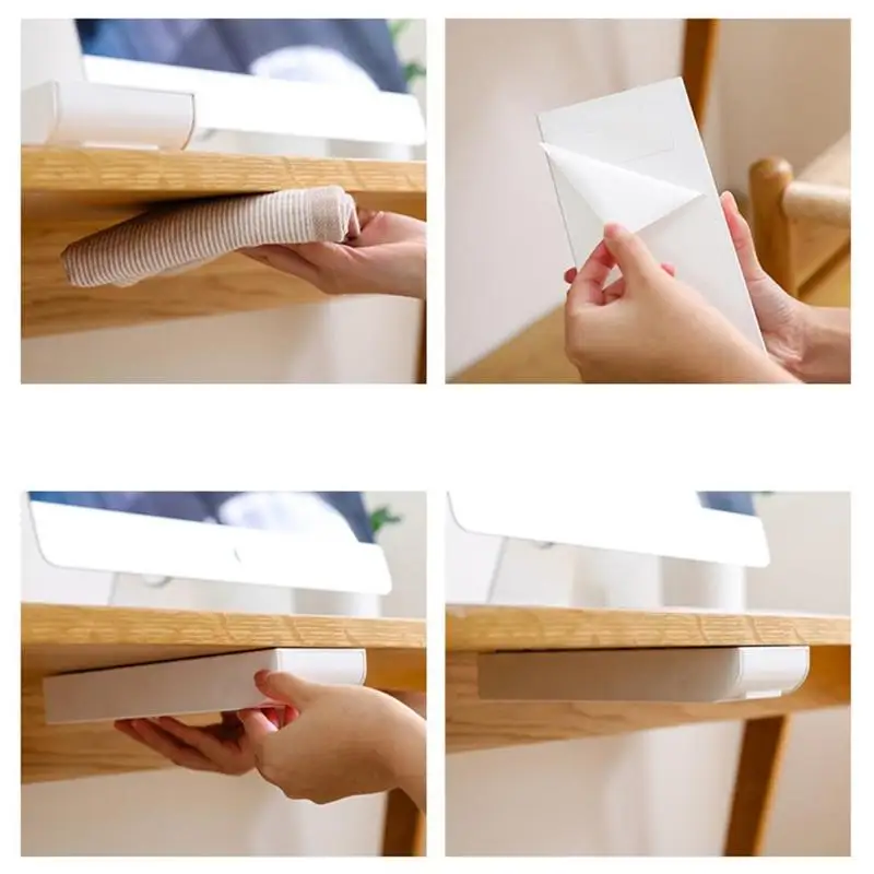 Самоклеящийся ящик для стола органайзер для макияжа DIY Настольный ящик для хранения мелочей экономит место школьные канцелярские принадлежности