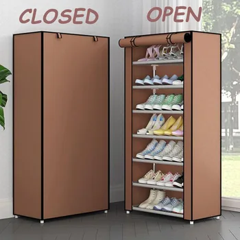 

Multi Layers Shoe Rack Nonwoven Fabric Home Shoes Storage Organizer Easy to Install Shoe Cabinet Stand Holders Space Saver