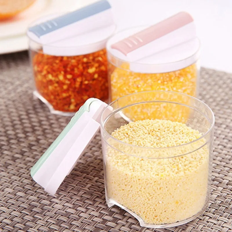 5pcs/set Creative Transparent Stackable Seasoning Cans Kitchen Spice Rack |