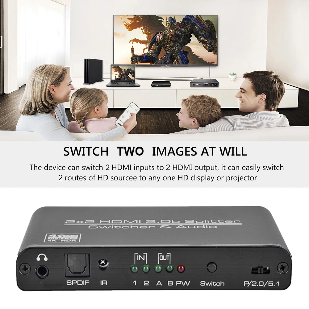 3D HDCP 2 HDR HDMI коммутатор горячая Распродажа простой прочный матрица 2x2 0 4k 60Hz
