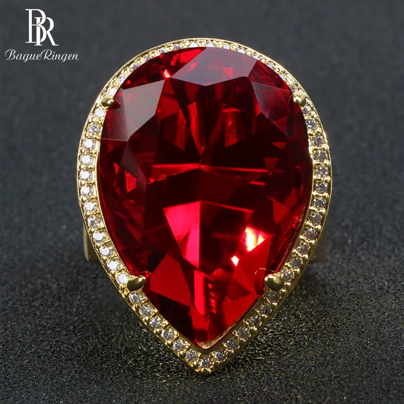 Женские кольца из стерлингового серебра 925 пробы Bague Ringen вечерние Кольца Красного