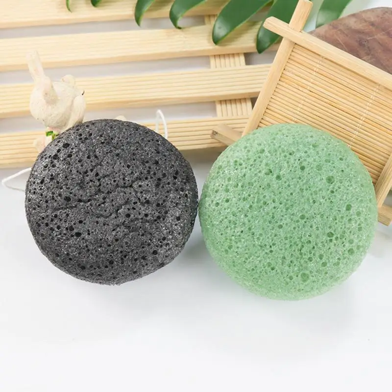 1 шт 3 цветная круглая форма Konjac Губка косметический спонж губка для очистки лица Натуральный аморфофаллюс коньяк лица приспособление для очистки мыть флаттер TSLM1