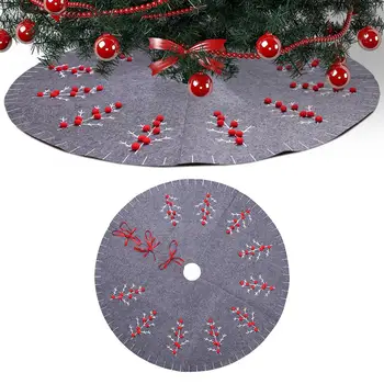 

Gray Felt Christmas Tree Skirts Fur Carpet Merry Christmas Decoration For Home Natal Tree Skirts New Year Xmas Decoration 120cm