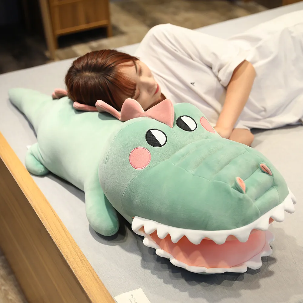 1pc 70/90/110CM Big Mouth Crocodile Plush Pillow Mat Plush Crocodile
