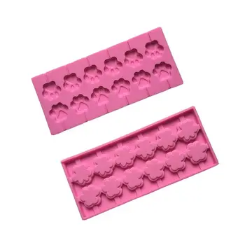 

12-Cavity 12-Cavity DIY Cat Claw Shape 3D Silicone Lollipop Mold Candy Chocolate Gummy Fondant Mould Puppy Dog Paw Soap Bakeware