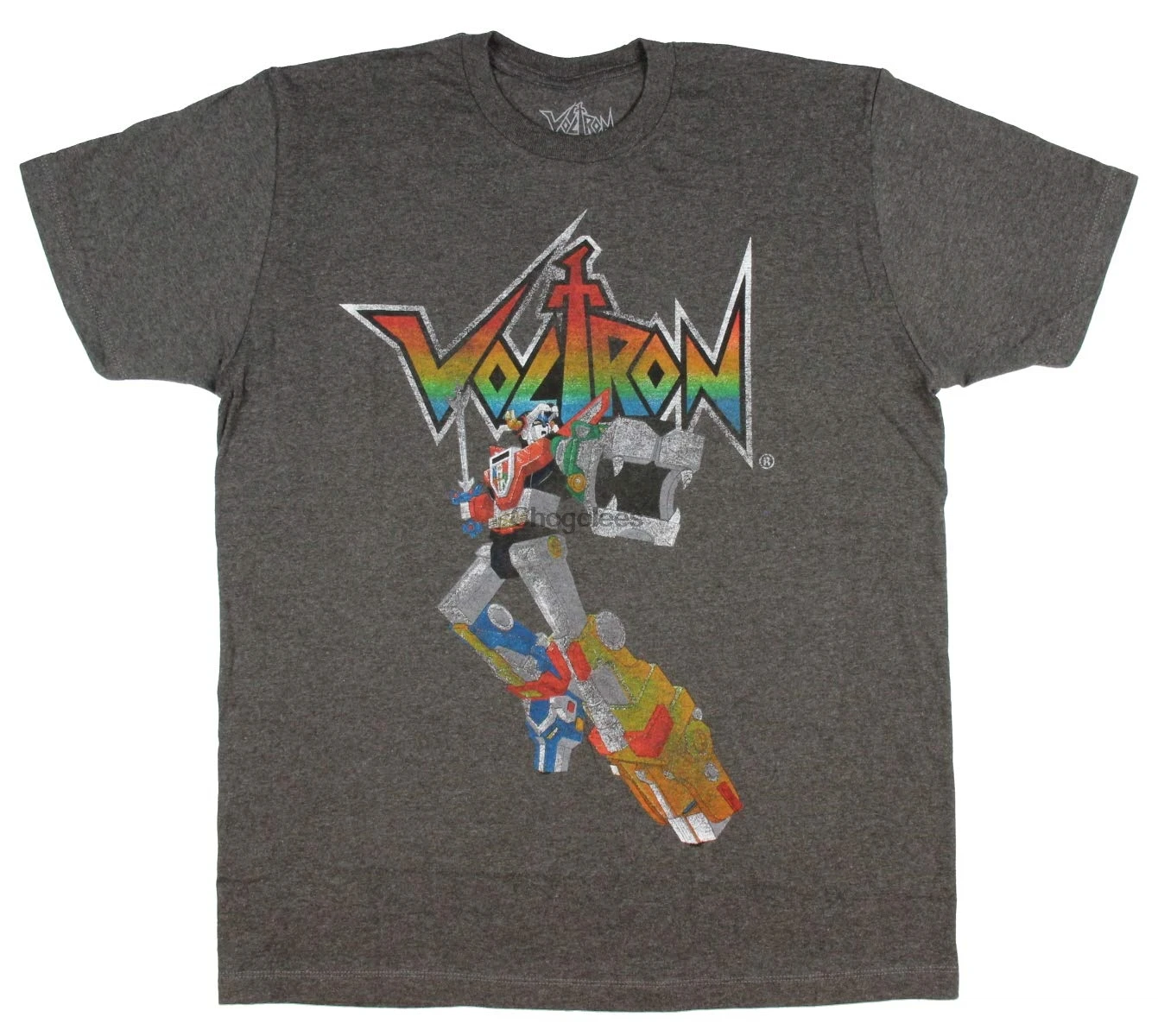 Мужская Винтажная Футболка Voltron с эффектом потертости и графическим дизайном |