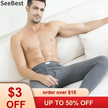 

SeeBest Men Long Johns Pants Trousers Winter Cotton Thermal Underwear Bottom Thermo Warm Large Plus Size M 5xL 6xL 7xL 130 Kg