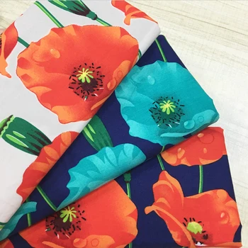 

100cm*147cm Brilliant floral print cotton poplin fabrics